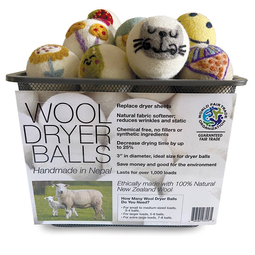 Solid Colors: Eco Wool Dryer Balls Fair Trade