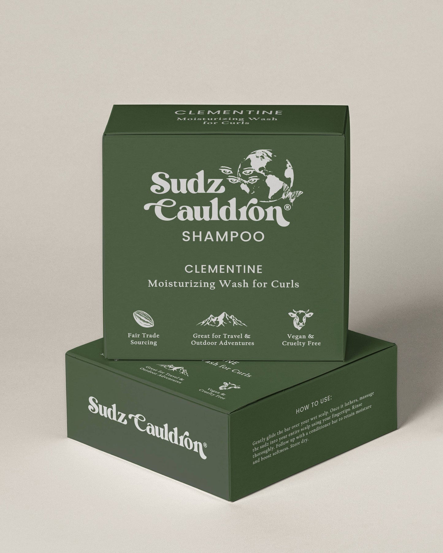 Clementine Solid Shampoo, Moisturizing Wash for Curls