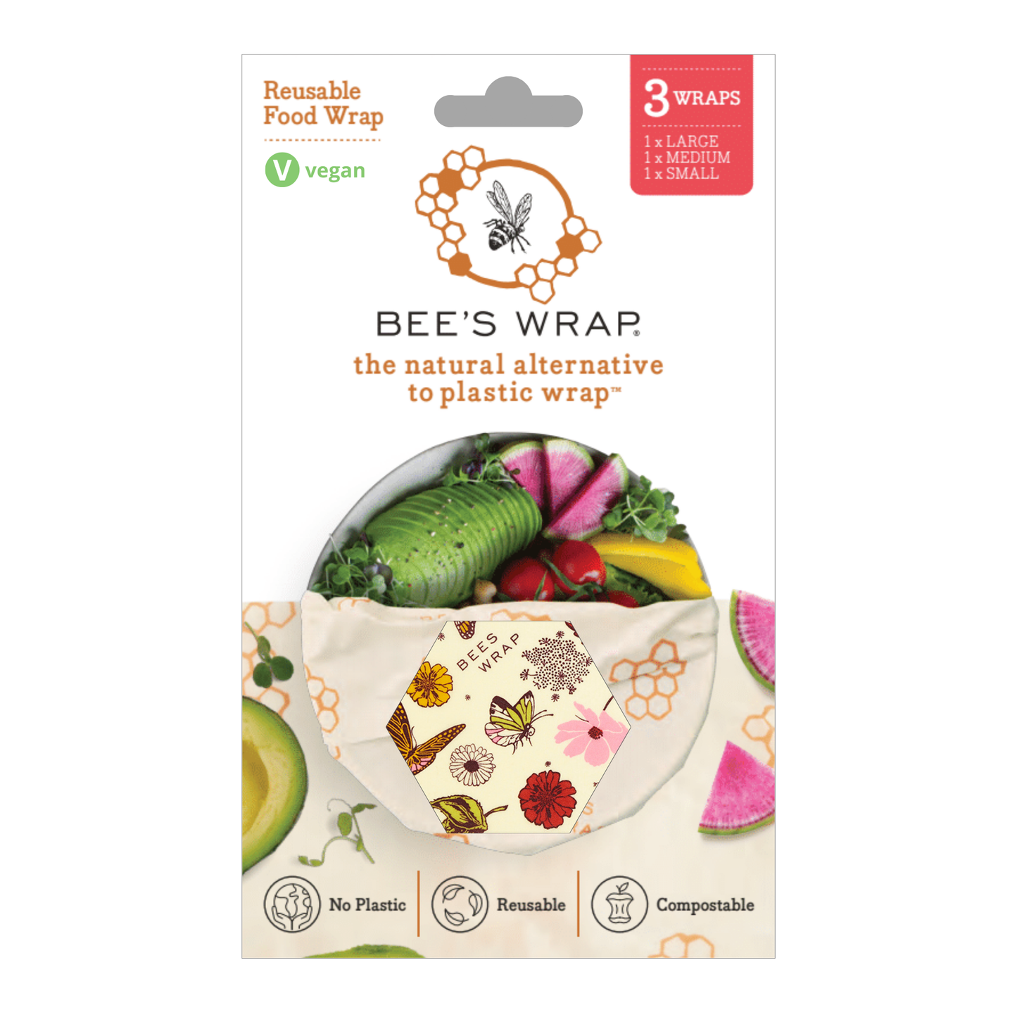 Bee's Wrap® Meadow Magic (Vegan! Plant Based Wax) - Assorted 3 Pack