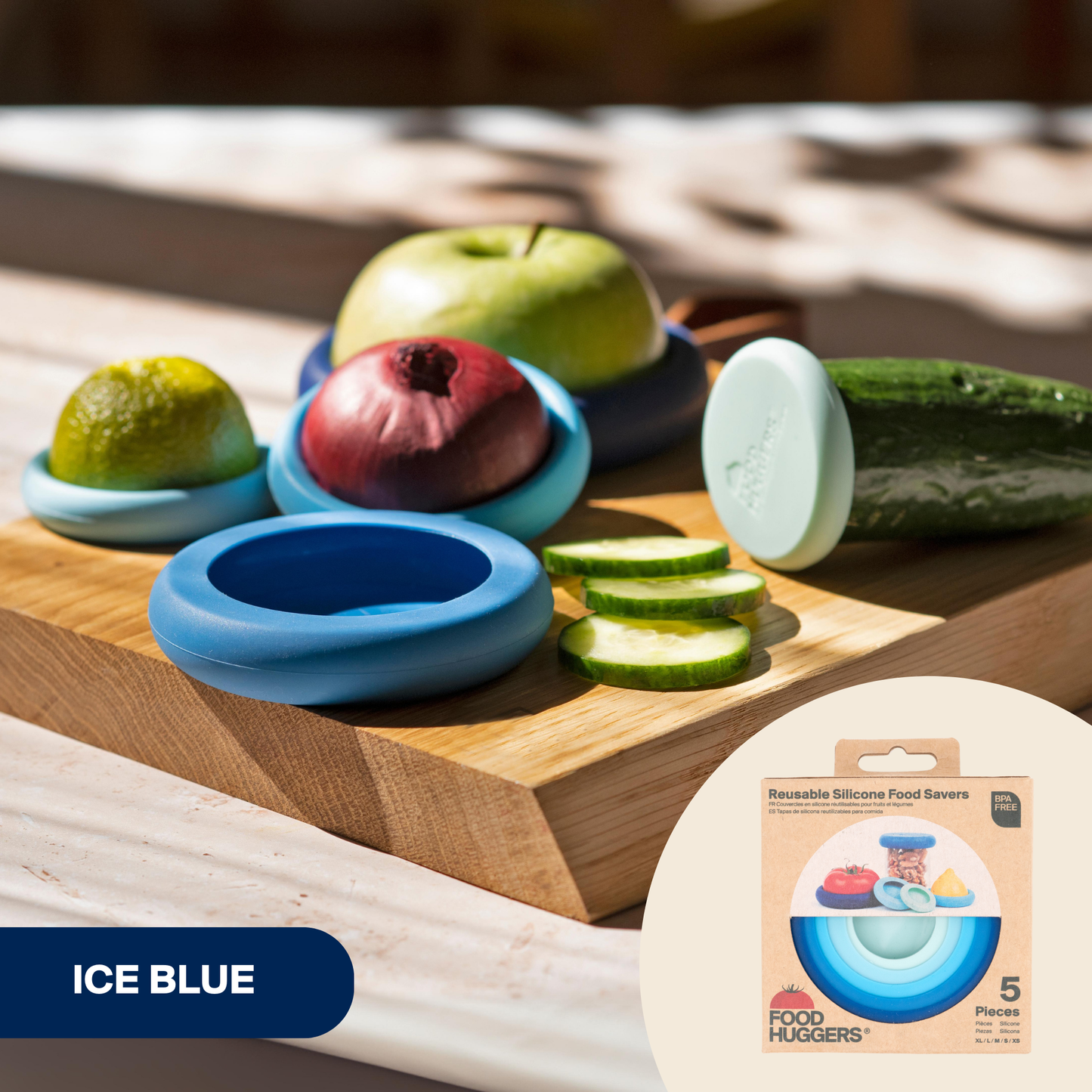 Ice Blue Food Huggers - Set of 5