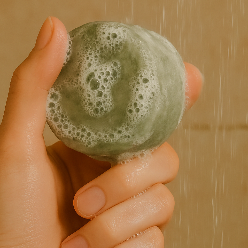 Clementine Solid Shampoo, Moisturizing Wash for Curls