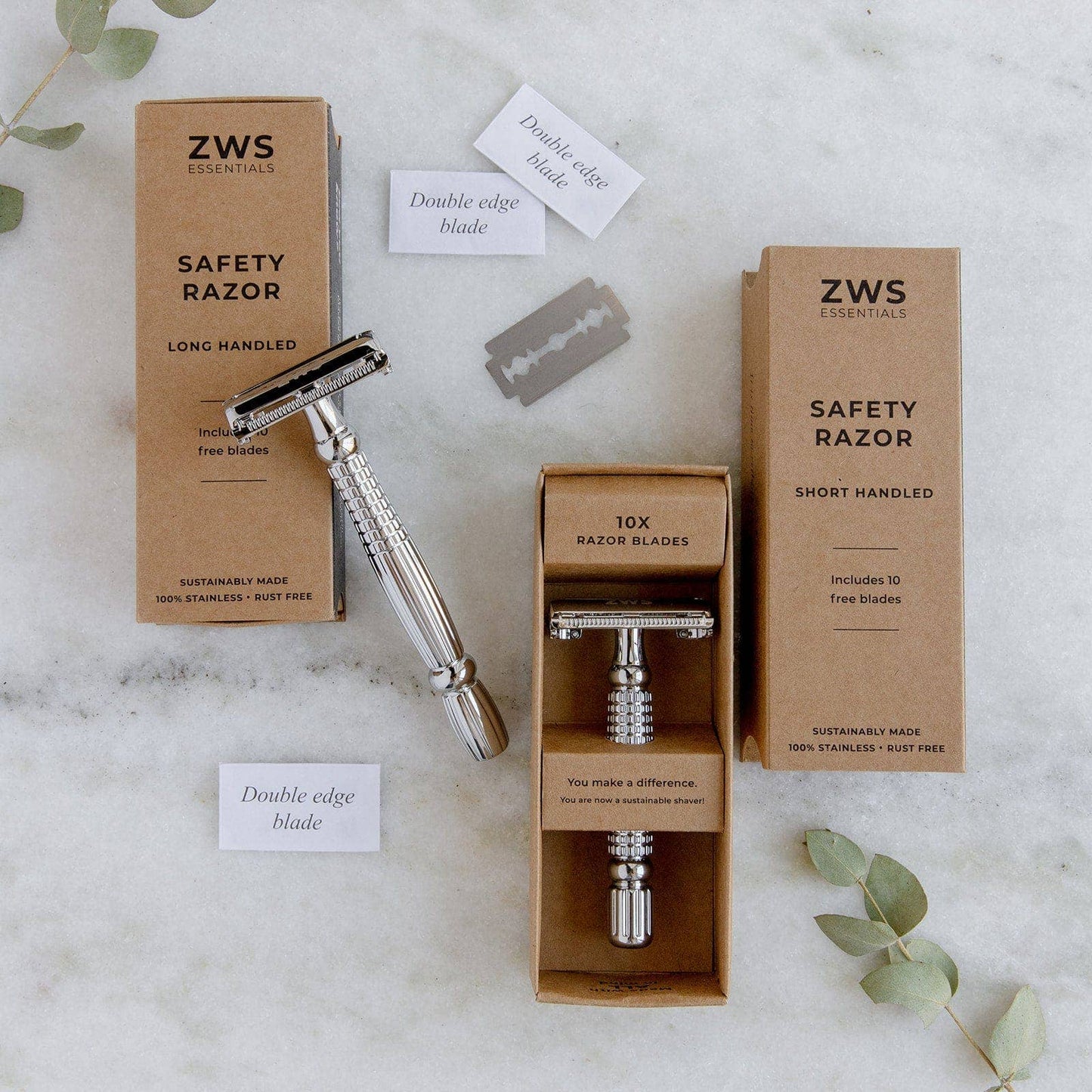 Zero Waste Safety Razor - Sustainable Razor - 10 Free Blades