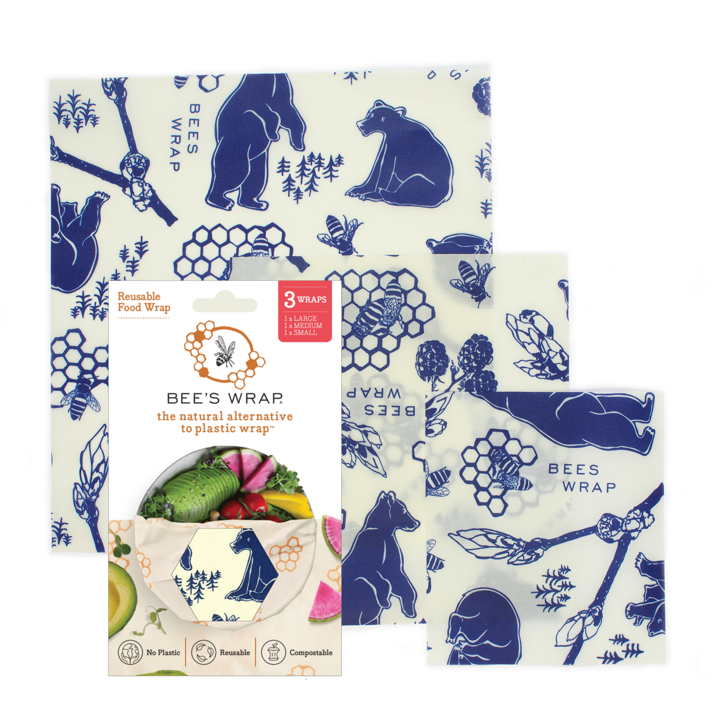 Bee's Wrap® Bees & Bears - Assorted 3 Pack
