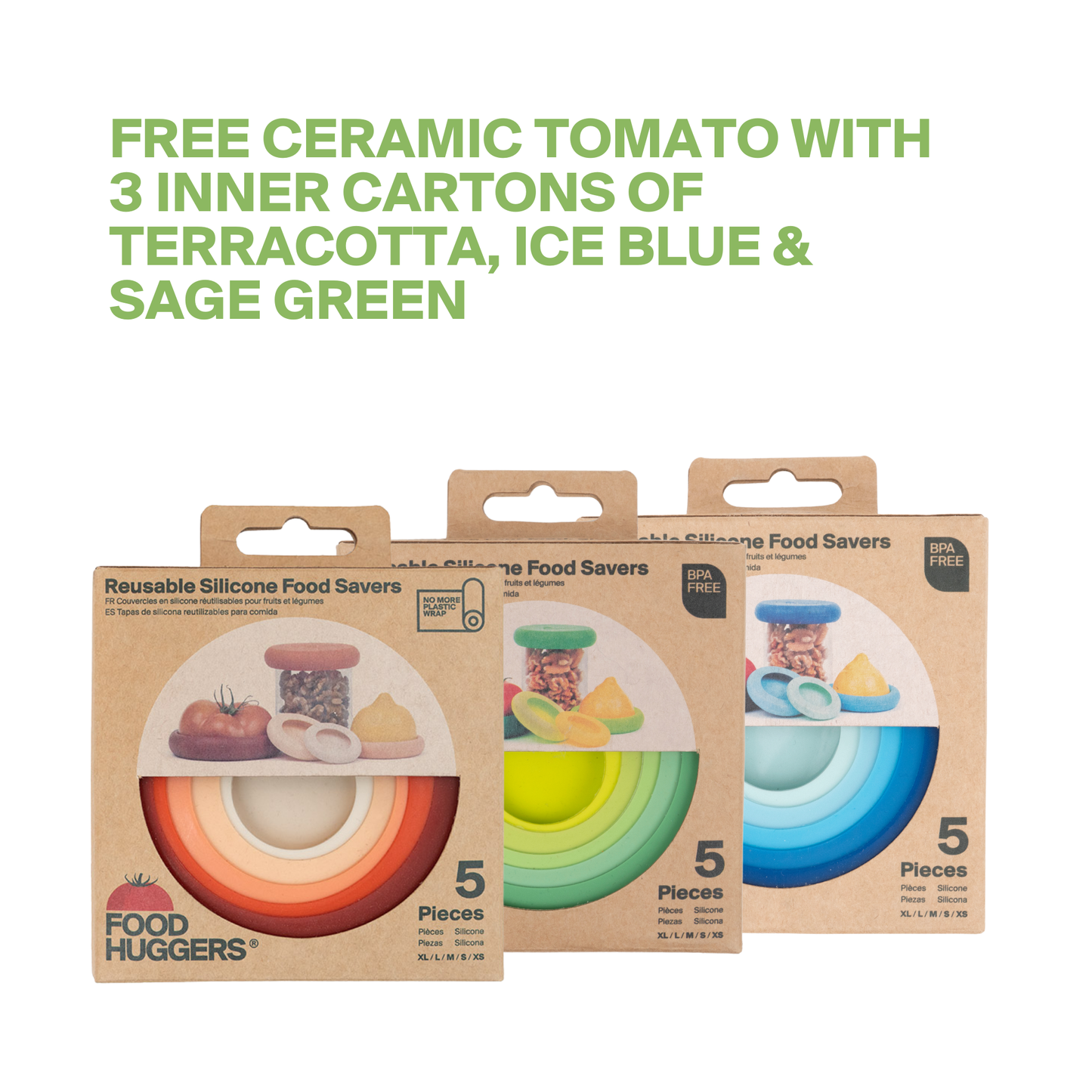 Ice Blue Food Huggers - Set of 5