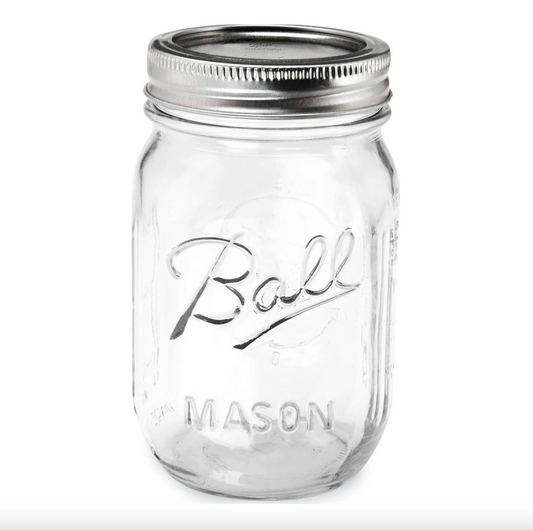 16oz Empty Clear Glass Mason Jar