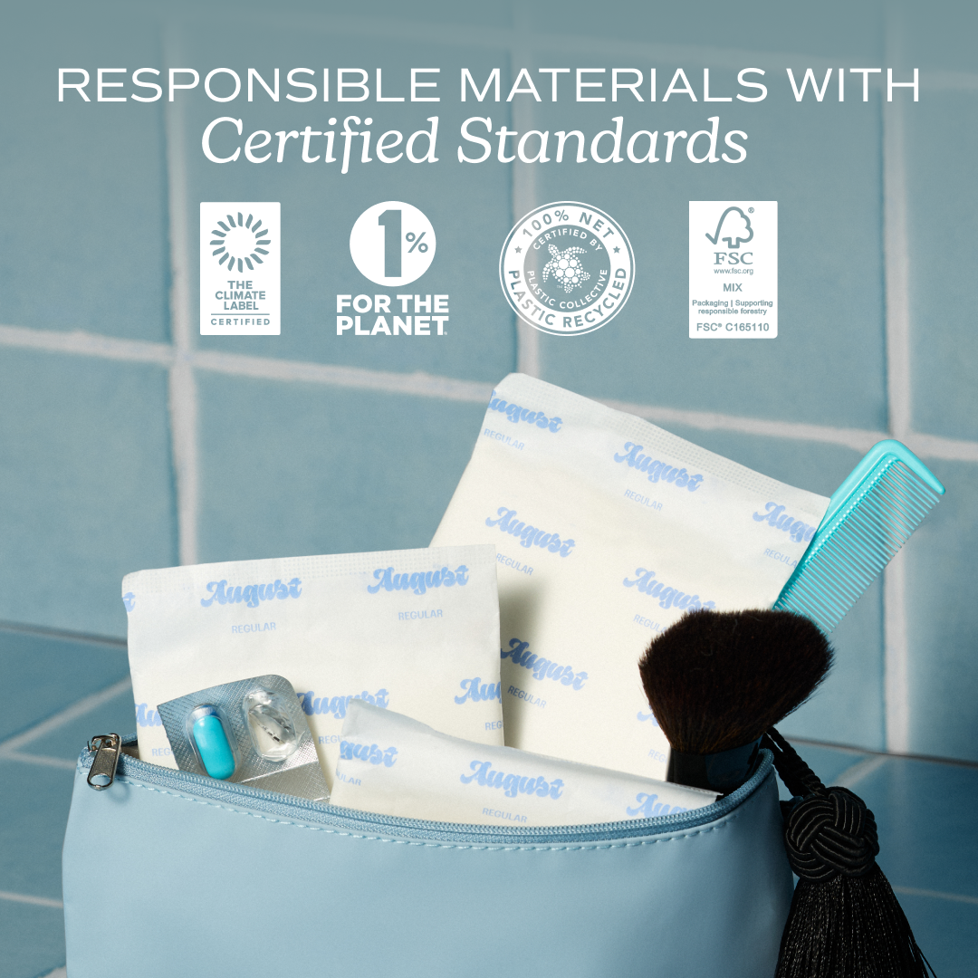 August 16ct Sustainable Regular & Super Pads w/ Wings