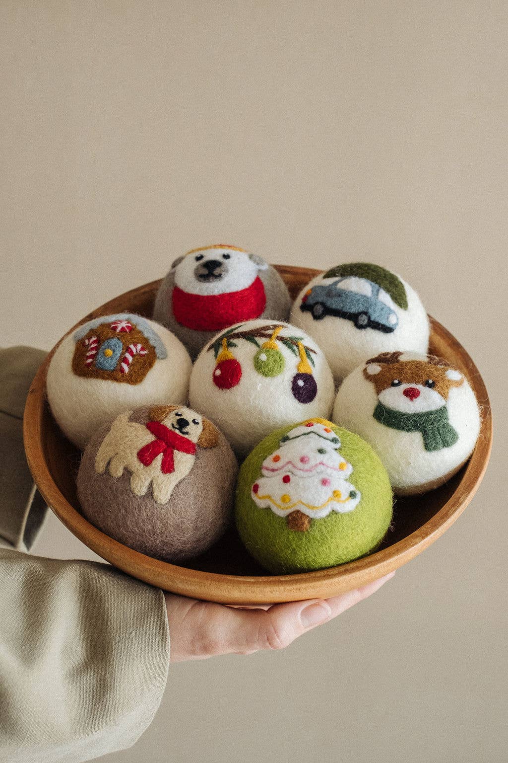 Holiday Dryer Balls Natural Wool