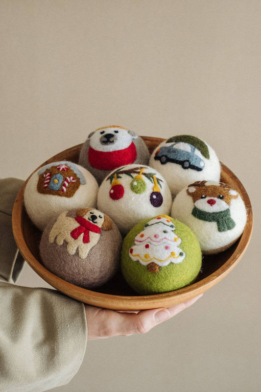 Holiday Dryer Balls Natural Wool