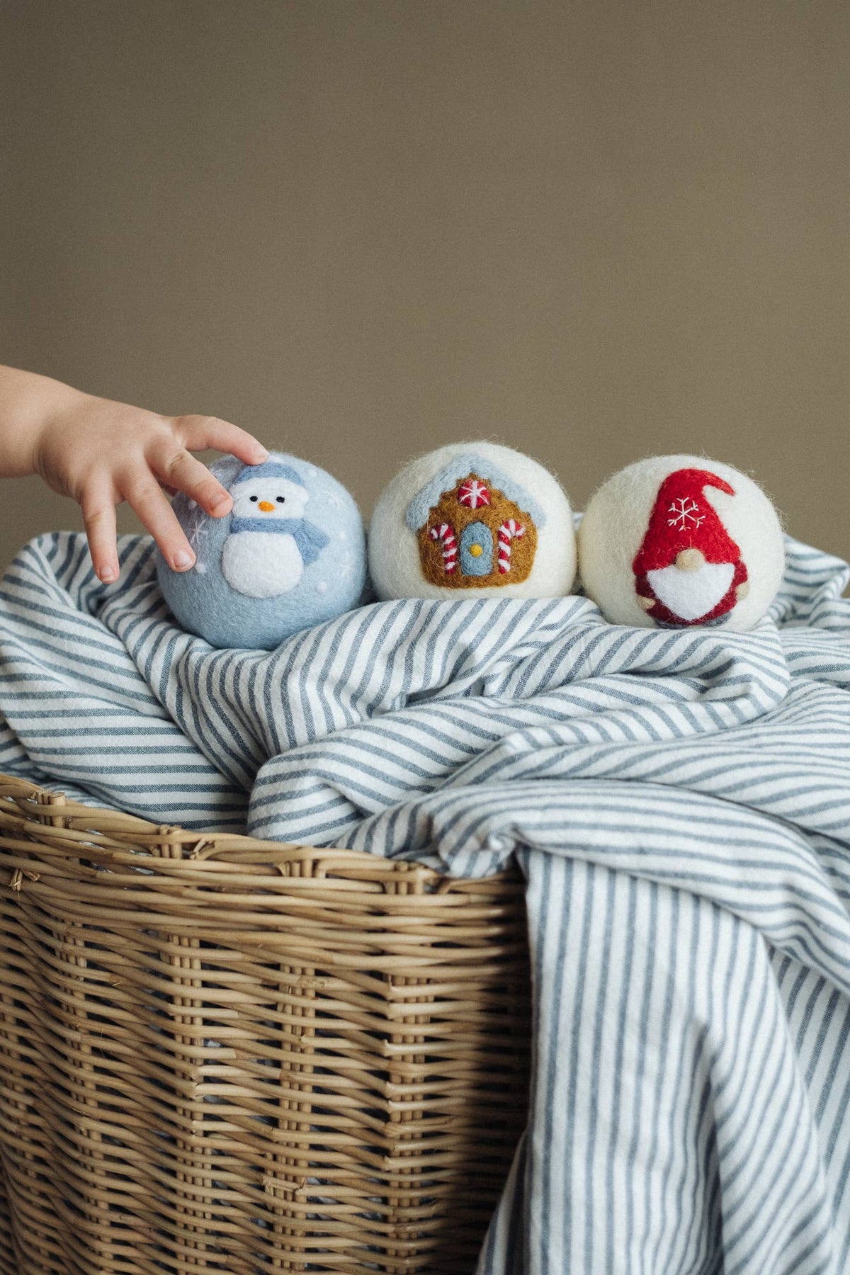 Holiday Dryer Balls Natural Wool