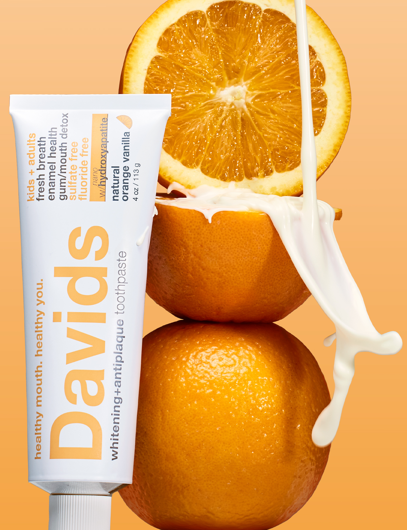 Davids Nano-hydroxyapatite Toothpaste Orange Vanilla 4oz