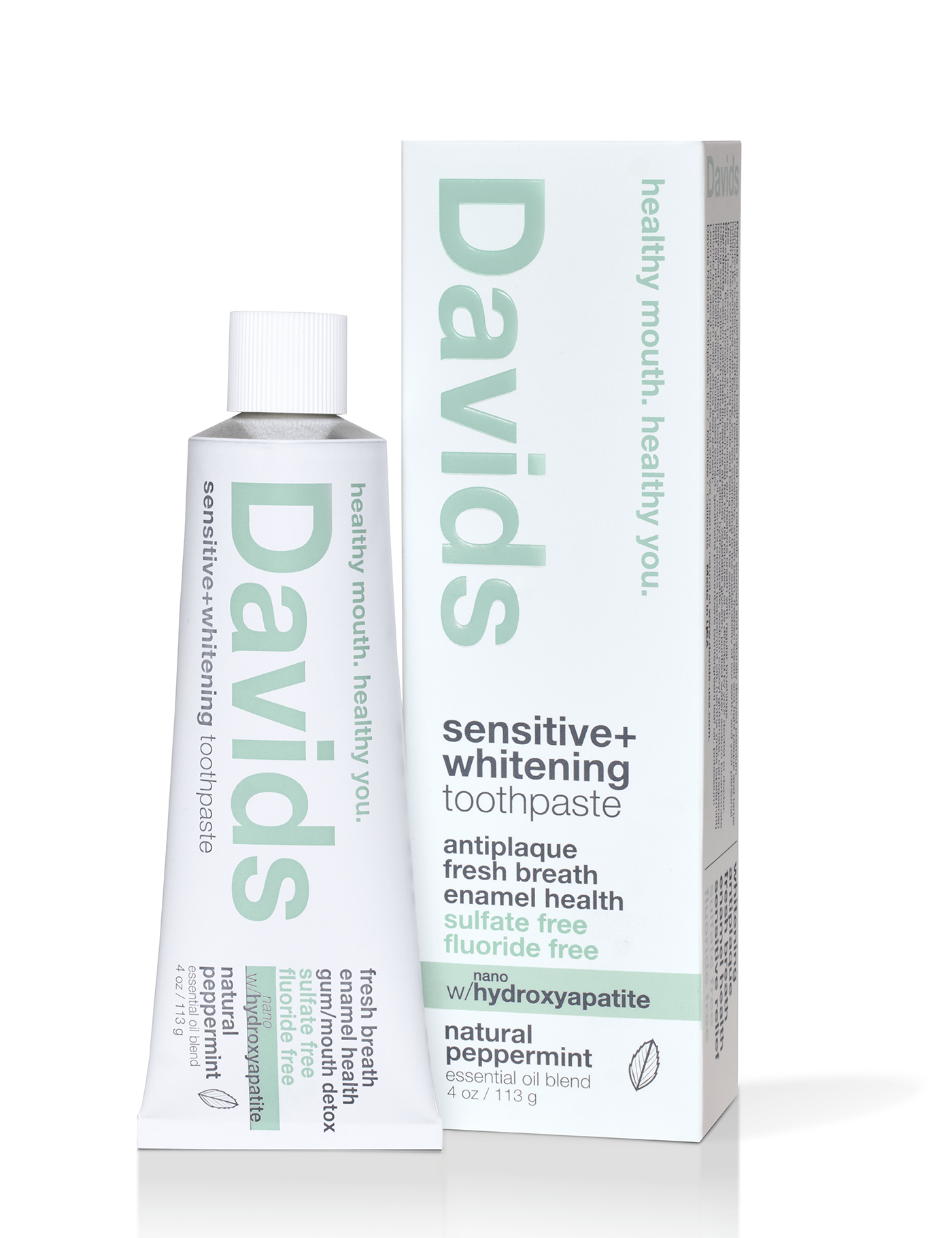 Davids Nano-hydroxyapatite Toothpaste Peppermint 4 oz (For Sensitivity/Whitening)