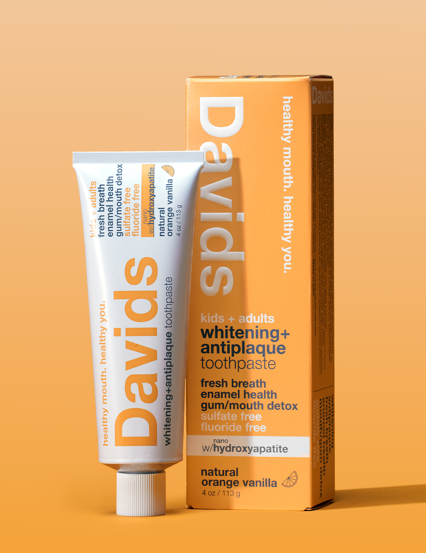 Davids Nano-hydroxyapatite Toothpaste Orange Vanilla 4oz